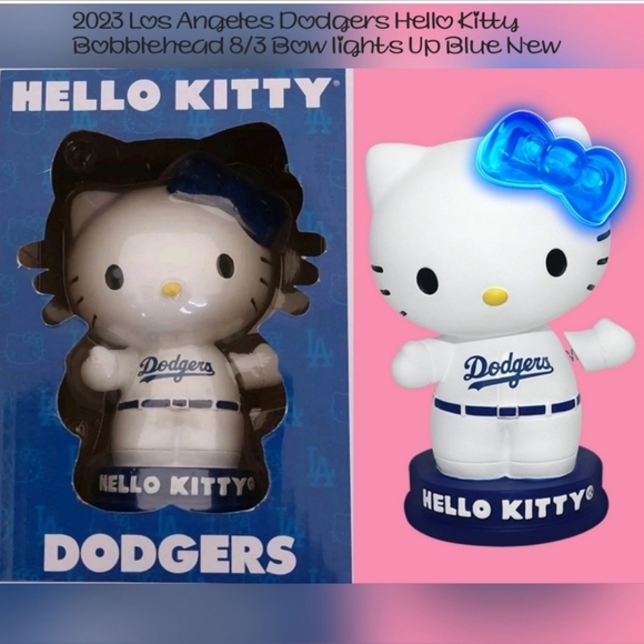 Hello Kitty Los Angeles Dodgers  Light Up Bobblehead/Beanie Bundle - Picture 4 of 9